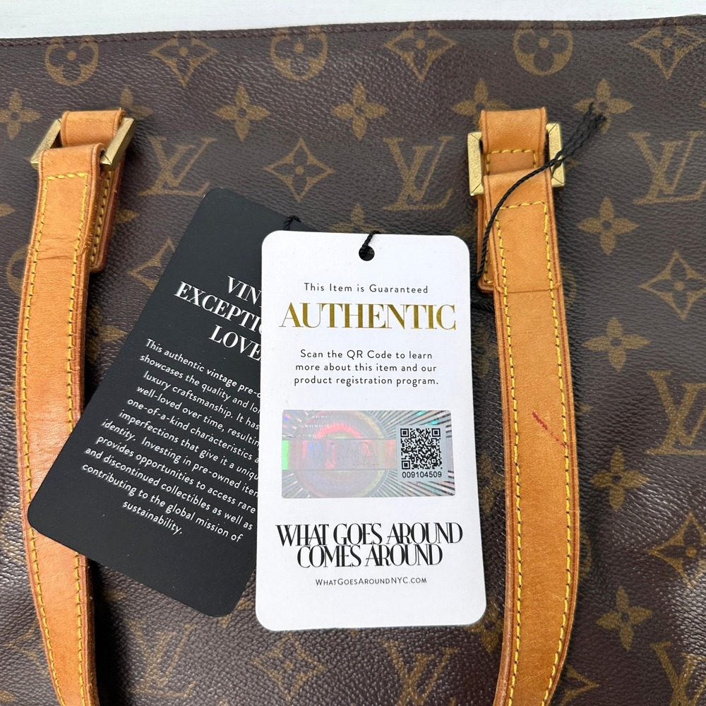 Louis Vuitton 2001 Cabaspiano Monogram Tote Bag France Broken Strap Loop - Picture 11 of 16